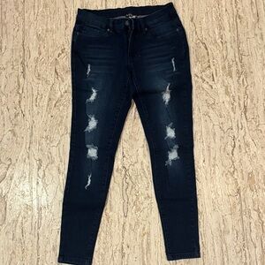 Women's Distressed Black Jeans